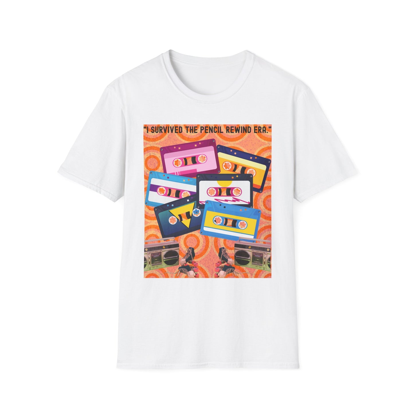 Vintage 90s T-Shirt, Retro Graphic Tee, I Survived the Pencil Rewind Era, Gift for Music Lovers, Nostalgic Apparel