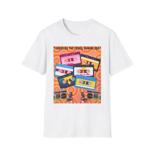 Vintage 90s T-Shirt, Retro Graphic Tee, I Survived the Pencil Rewind Era, Gift for Music Lovers, Nostalgic Apparel
