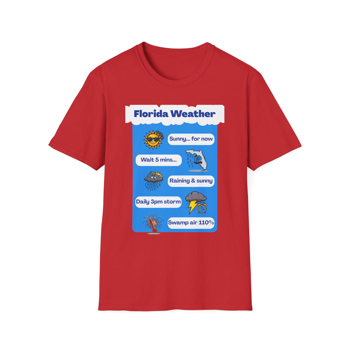 Florida Weather T-Shirt | Sunny... for now text graphic