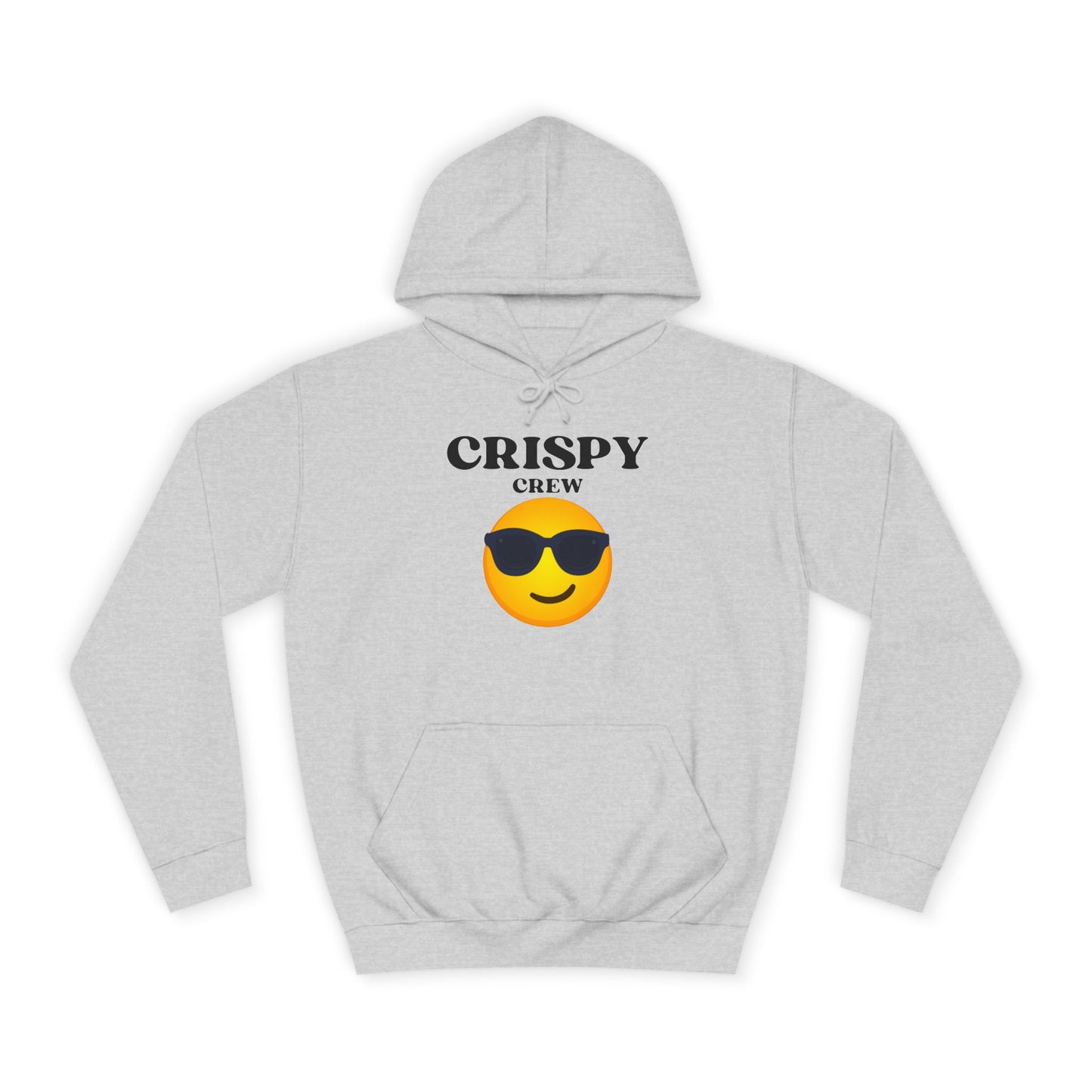 Crispy Crew Unisex College Hoodie, Funny Sweatshirt, Gift for Students, Casual Apparel, College Life Hoodie, Emojis, Comfortable Wear