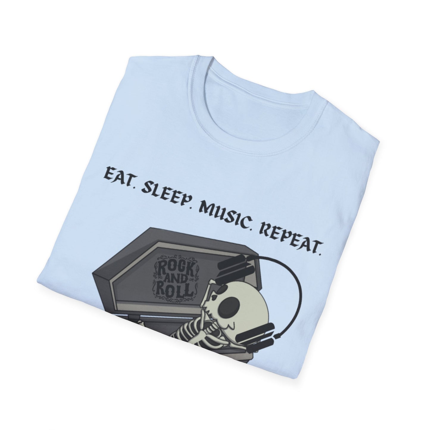 Skeleton Music Vibes Unisex Softstyle T-Shirt | Rock Music Lovers Tee, Concert Shirt, Halloween Apparel, Gift for Musicians