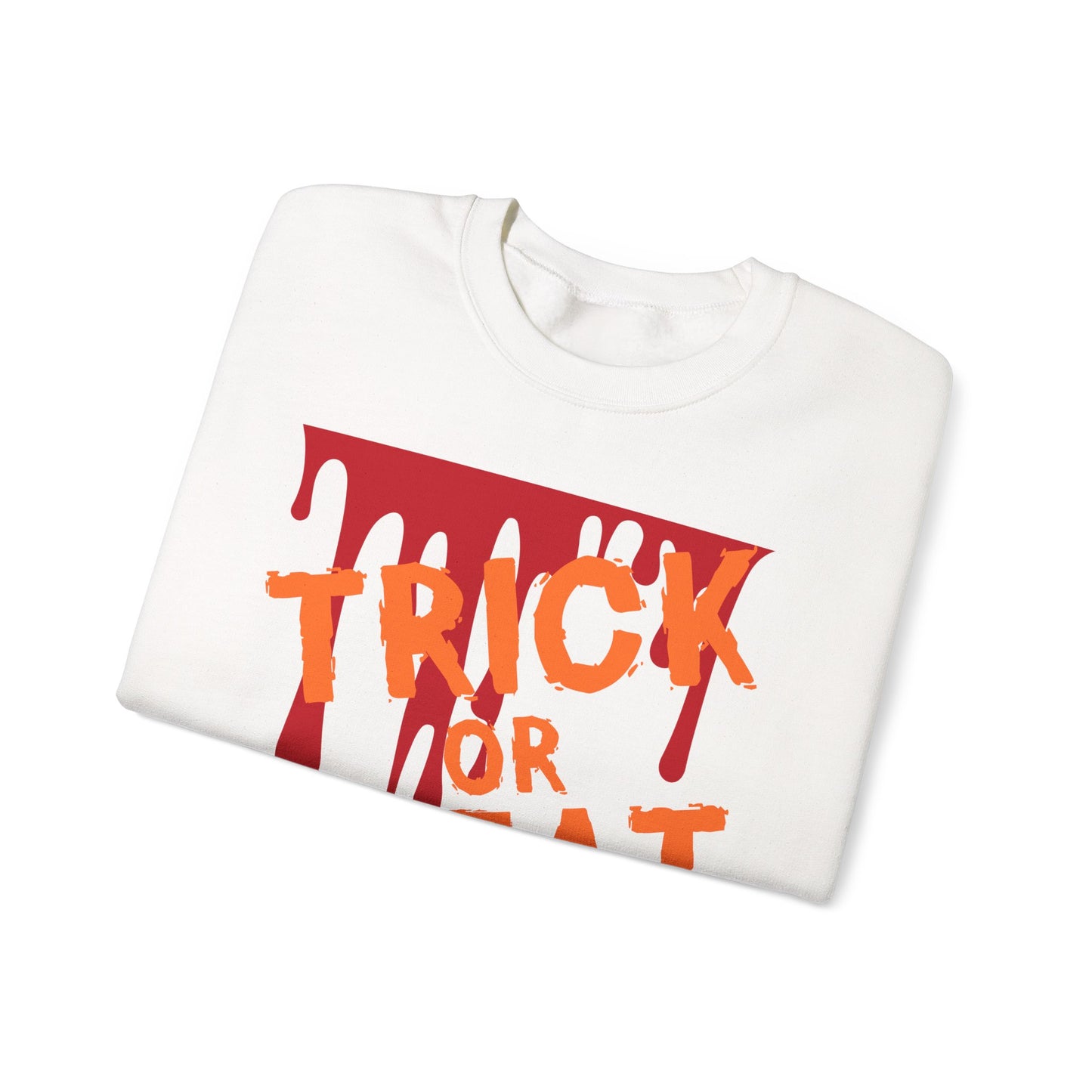 Halloween-Inspired Crewneck Sweatshirt | Cozy Unisex Sweater, Trick or Treat Design, Fall Fashion, Spooky Season Apparel