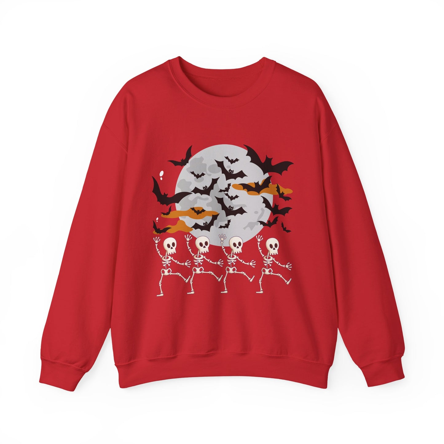 Spooky Skeleton Halloween Sweatshirt, Cozy Crewneck Pullover, Unisex Halloween Apparel, Fall Fashion, Perfect for Pumpkin Patches