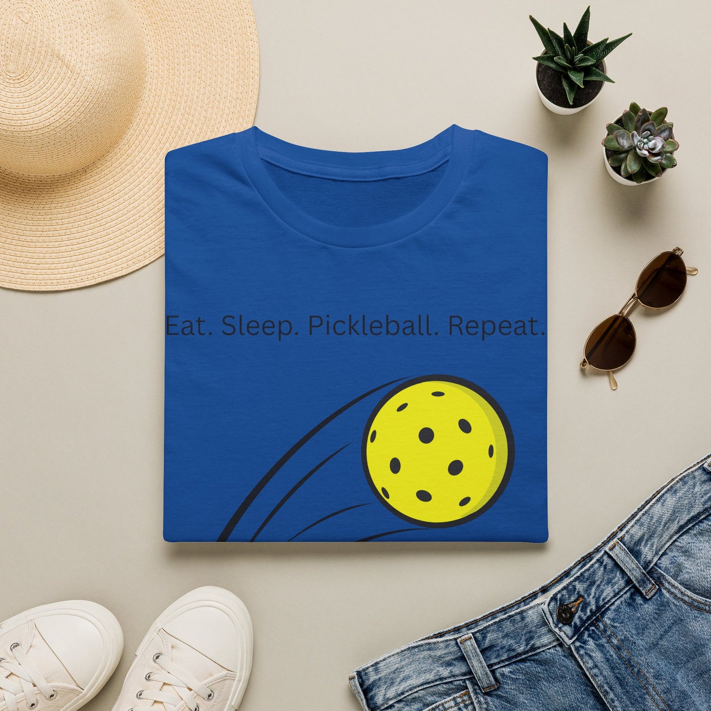 Eat. Sleep. Pickleball. Repeat. T-Shirt | Pickleball Ball Graphic Tee