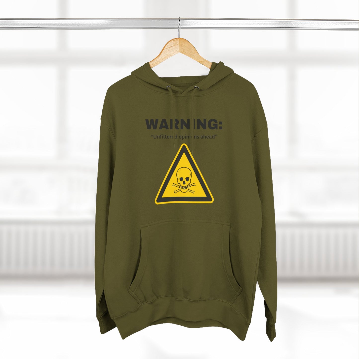 Warning Toxic Chemical Skull Triangle Hoodie | Hazard Symbol Graphic