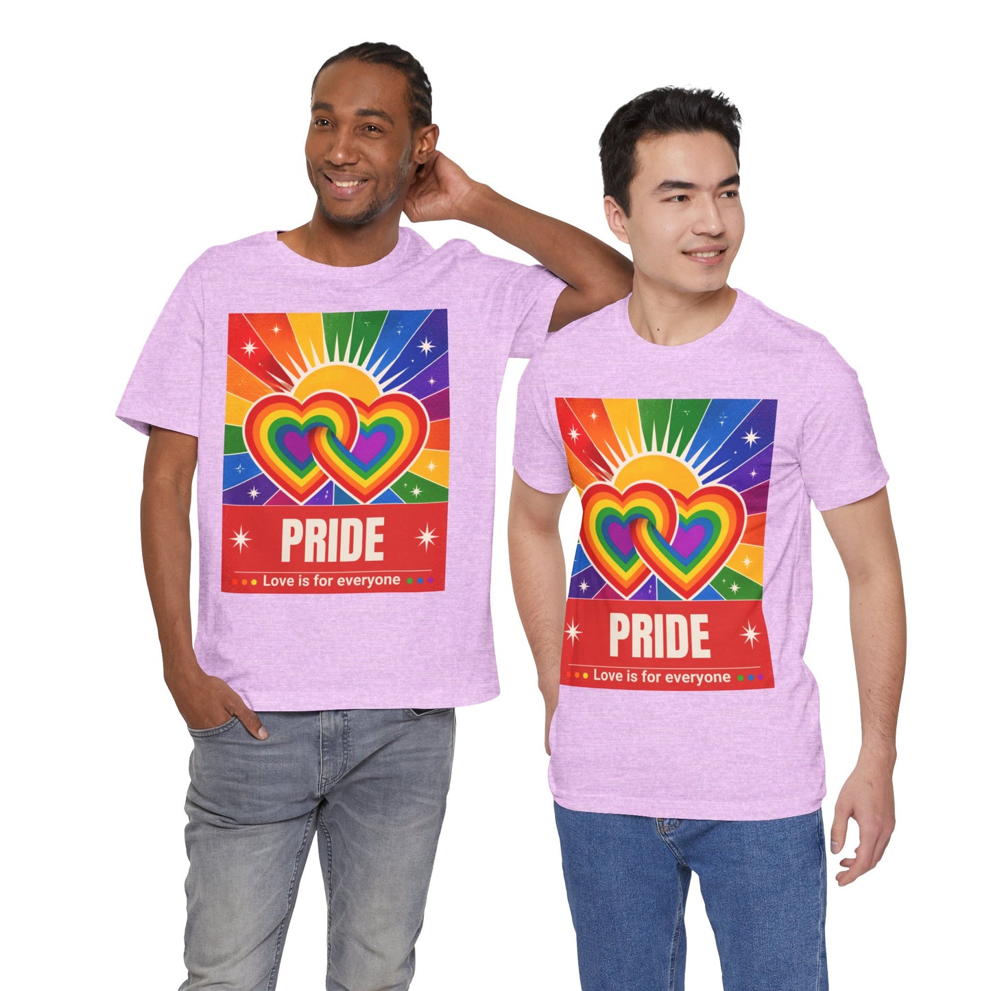 Rainbow Double Hearts Pride Tee | Love Is For Everyone