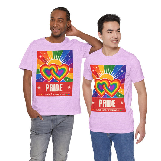Rainbow Double Hearts Pride Tee | Love Is For Everyone