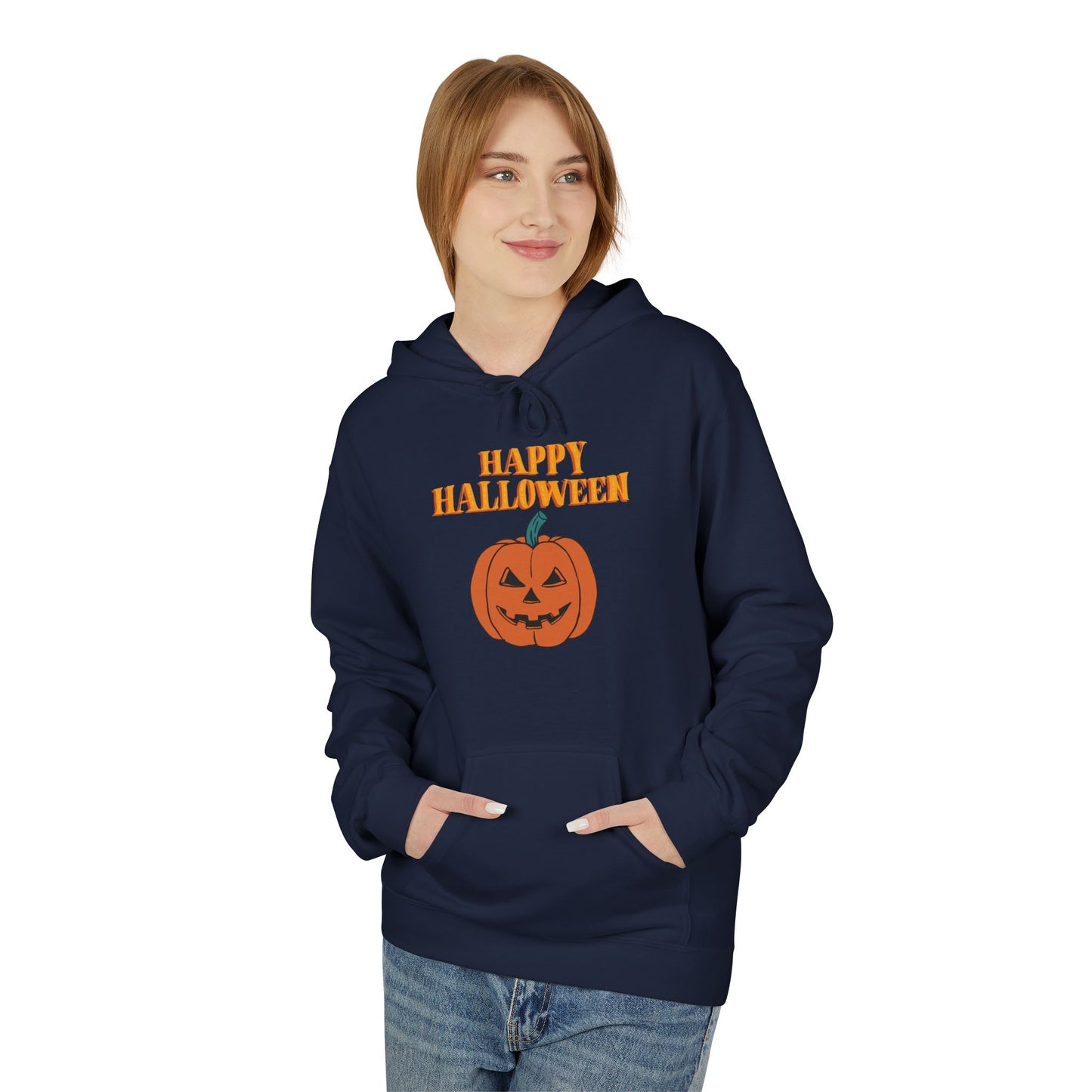 Halloween Pumpkin Hoodie, Unisex Fleece Pullover for Fall, Spooky Season Sweatshirt, October Celebration Gear, Trick or Treat Apparel