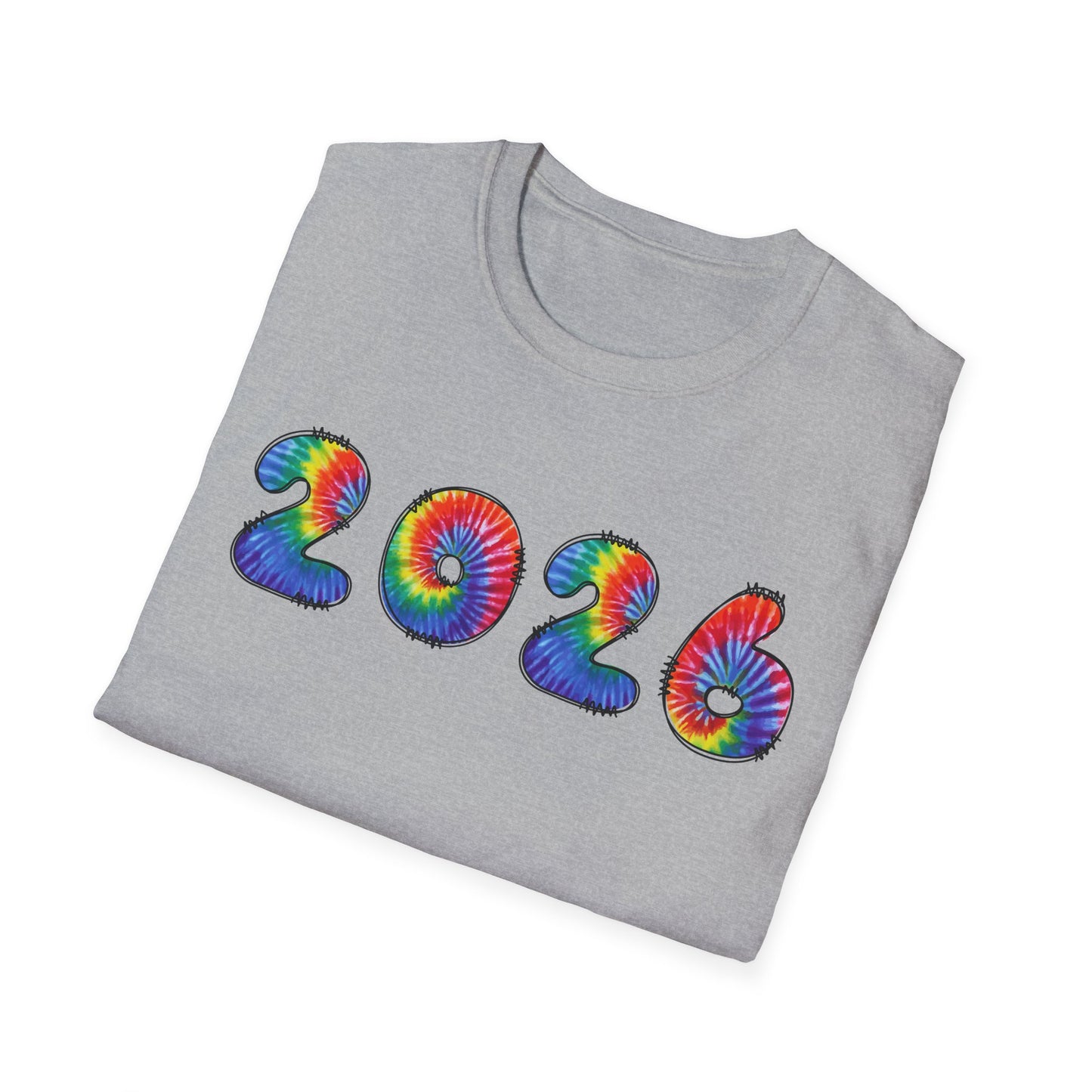 Tie Dye 2026 T-Shirt | Colorful Swirl Number Tee