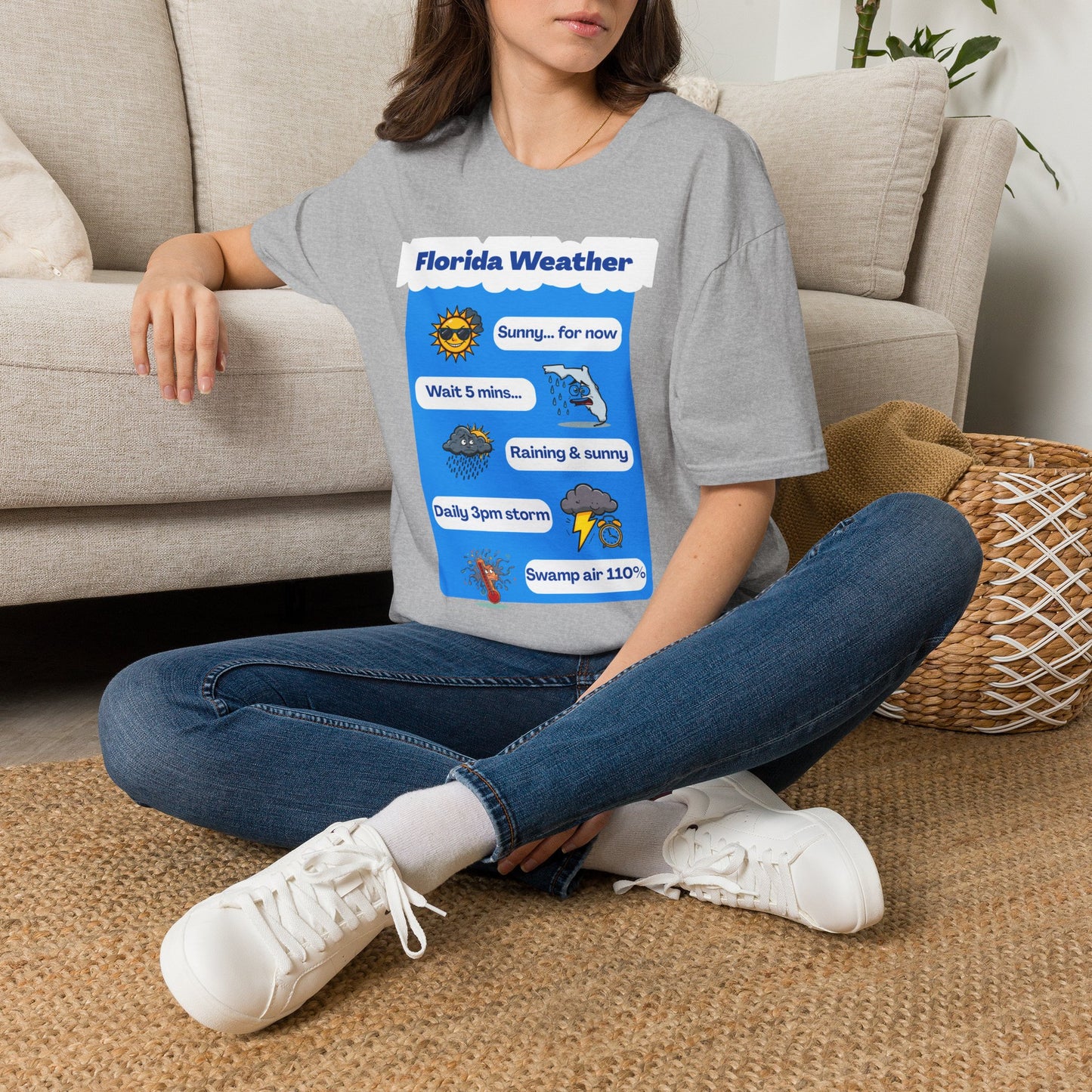 Florida Weather T-Shirt | Sunny... for now text graphic
