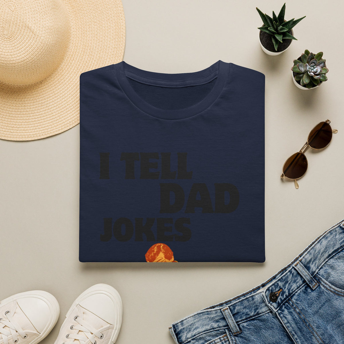 I Tell Dad Jokes shirt | Funny Dad Joke Tee with Facepalm Illustration