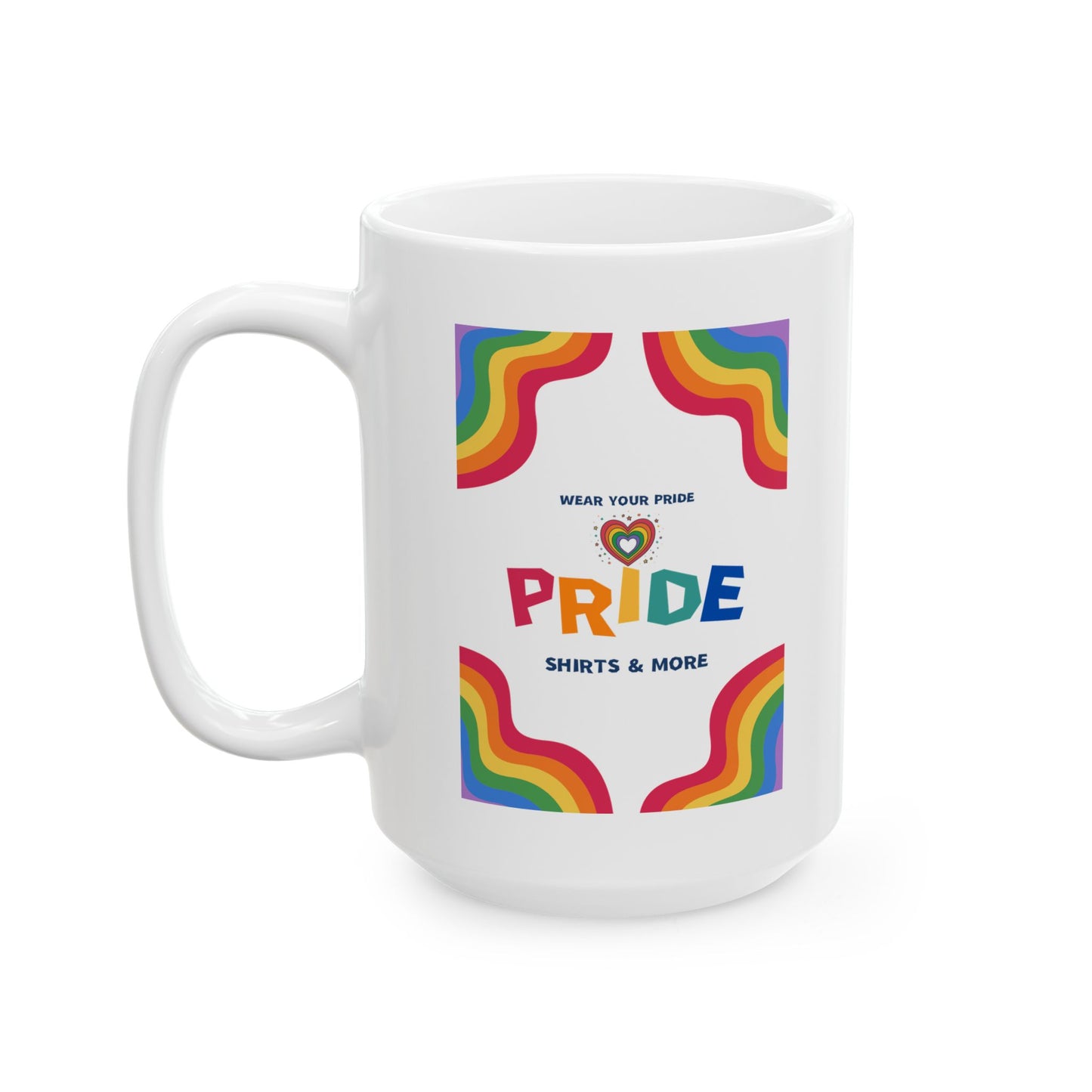 Pride Rainbow Wave Mug | Ceramic Coffee Cup 11oz 15oz