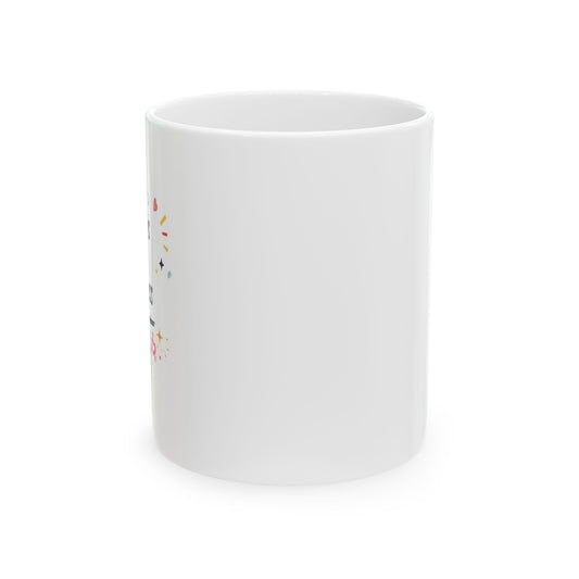 Floral Cat Illustration Mug | Ceramic Coffee Cup