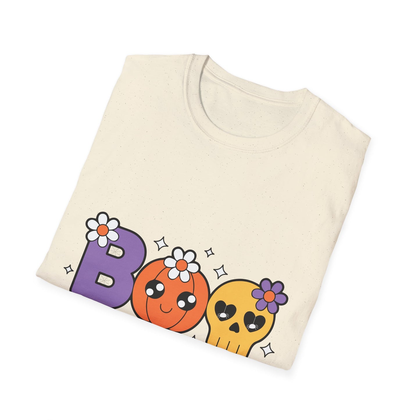 Whimsical Halloween T-Shirt with Boo Design, Cute Graphic Tee, Fall Fashion, Gift for October Birthdays, Spooky Season Apparel