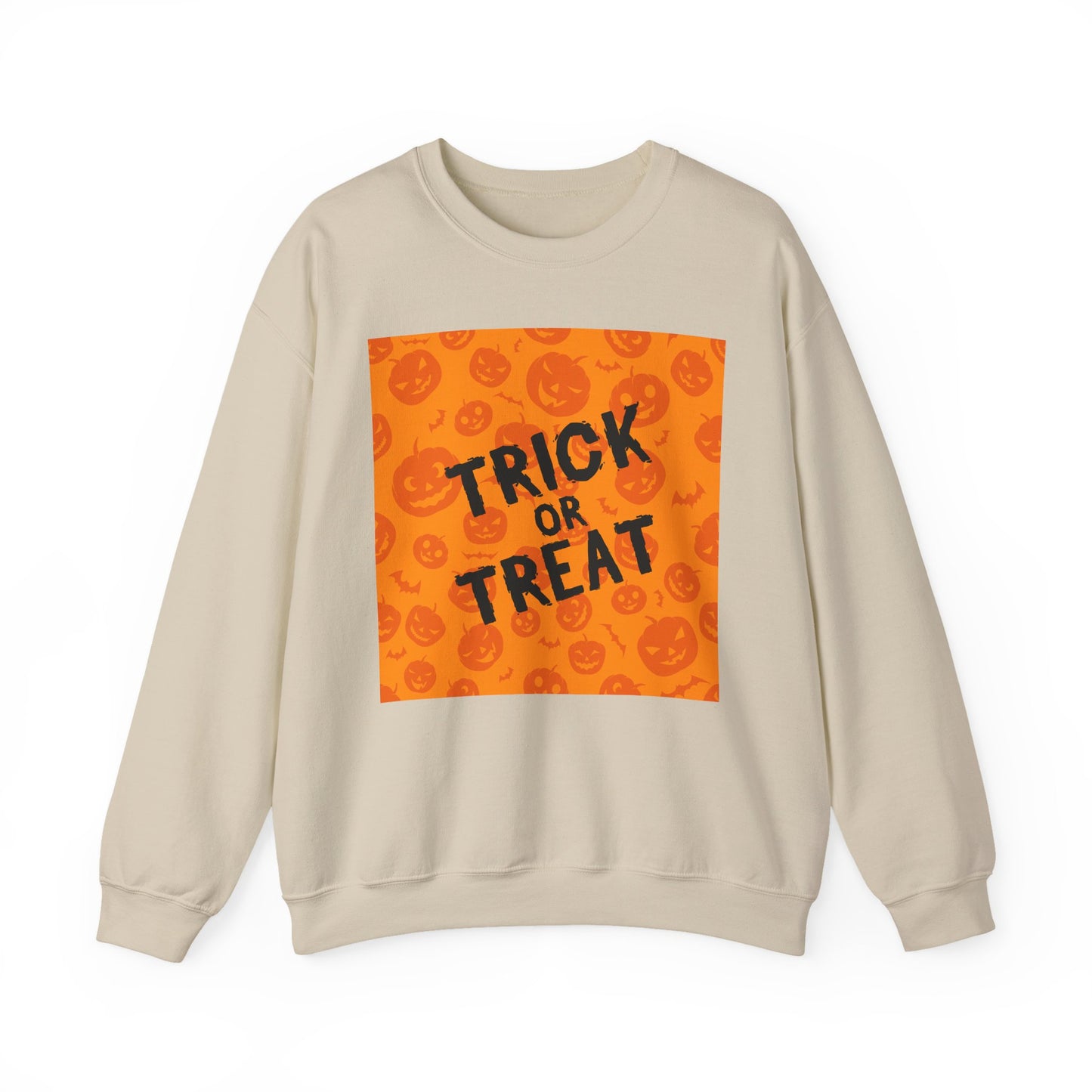 Halloween Trick or Treat Crewneck Sweatshirt, Cozy Fall Apparel, Unisex Sweater, Festive Halloween Sweater, Pumpkin Theme Sweatshirt