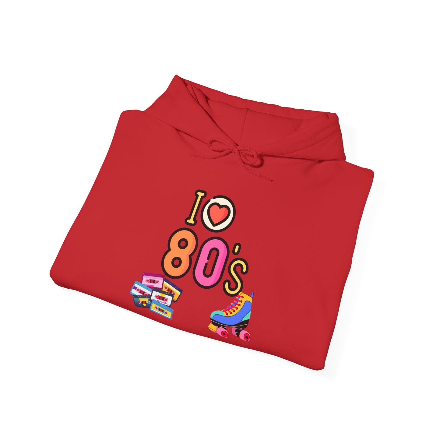 I Love 80s Roller Skate Hoodie | Retro 80s Neon Graphic