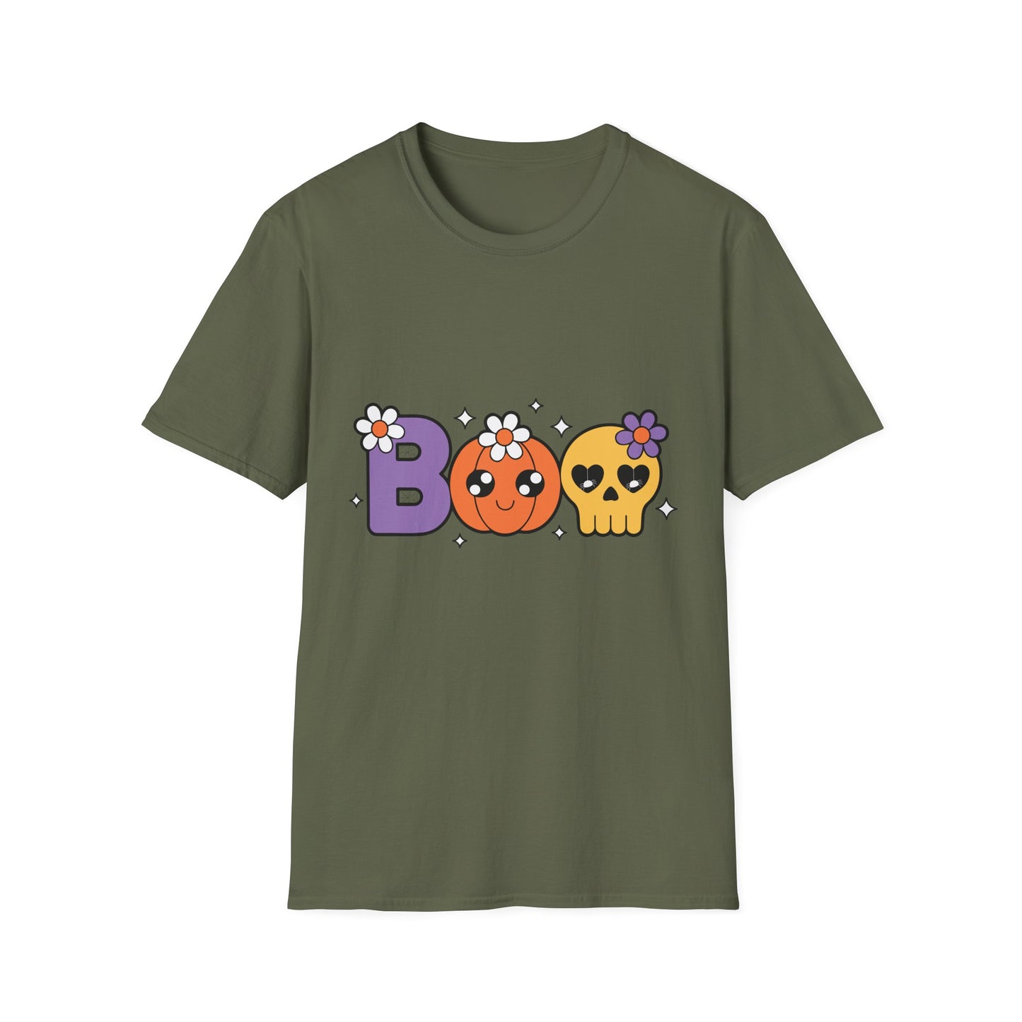 Whimsical Halloween T-Shirt with Boo Design, Cute Graphic Tee, Fall Fashion, Gift for October Birthdays, Spooky Season Apparel