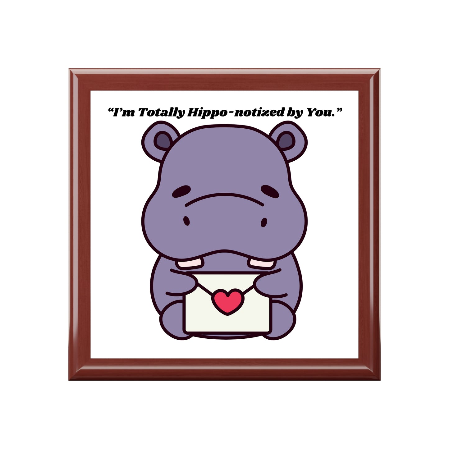 I m Totally Hippo notized by You Jewelry Box | Cute Hippo Illustration