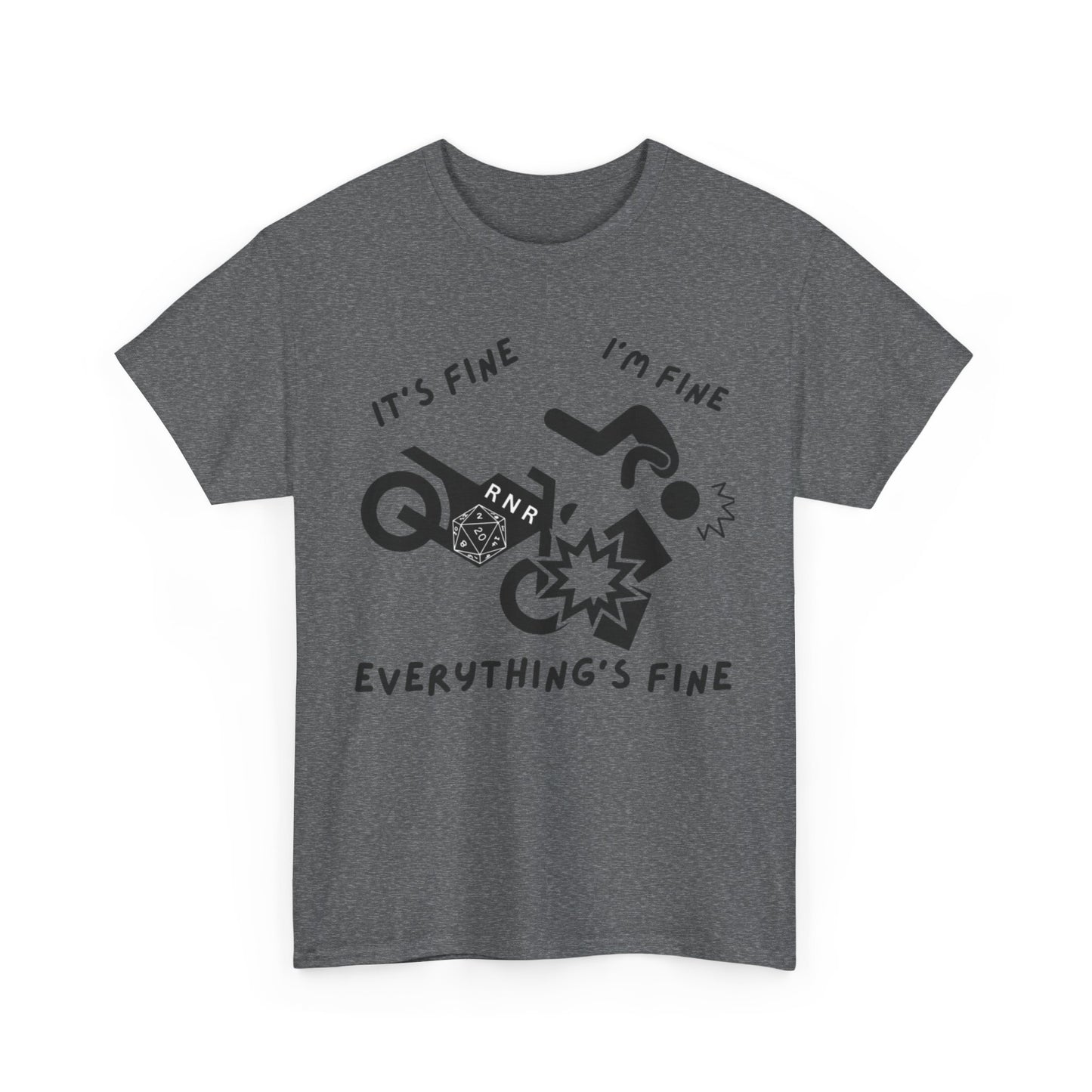 Everything's Fine Unisex Heavy Cotton Tee - Graphic Tee for Relaxed Vibes