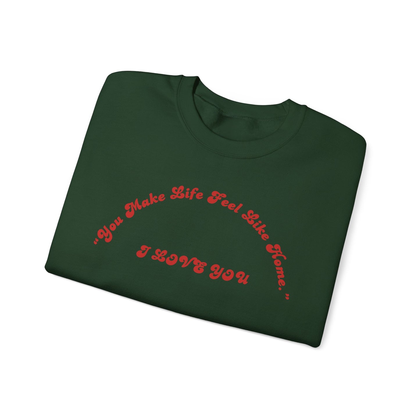 I Love You Crewneck Sweatshirt — Retro Red Script Valentine Sweatshirt