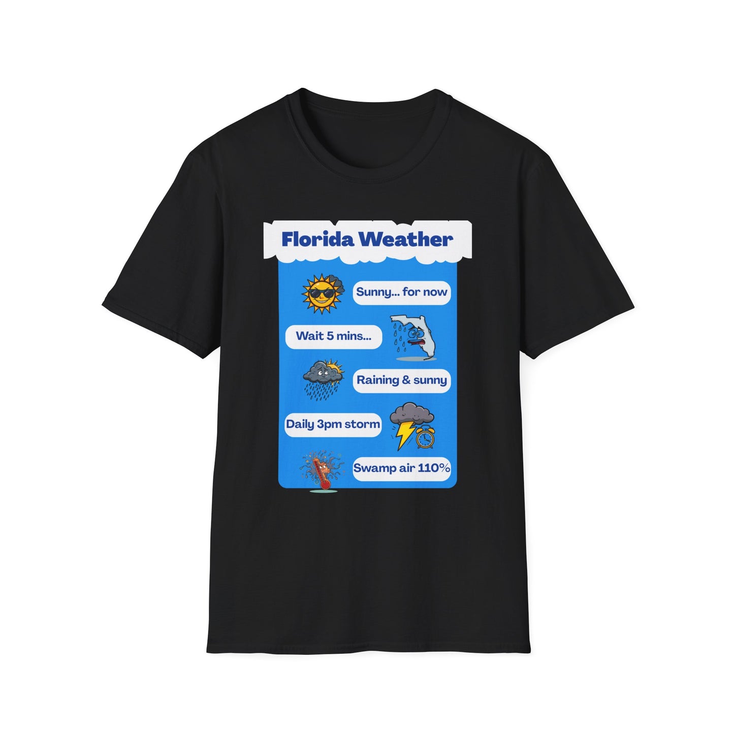 Florida Weather T-Shirt | Sunny... for now text graphic