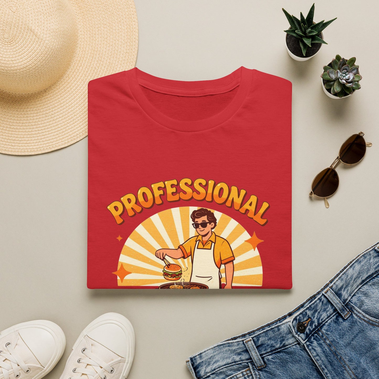 Professional Grill Sergeant T-Shirt | BBQ Chef Illustration
