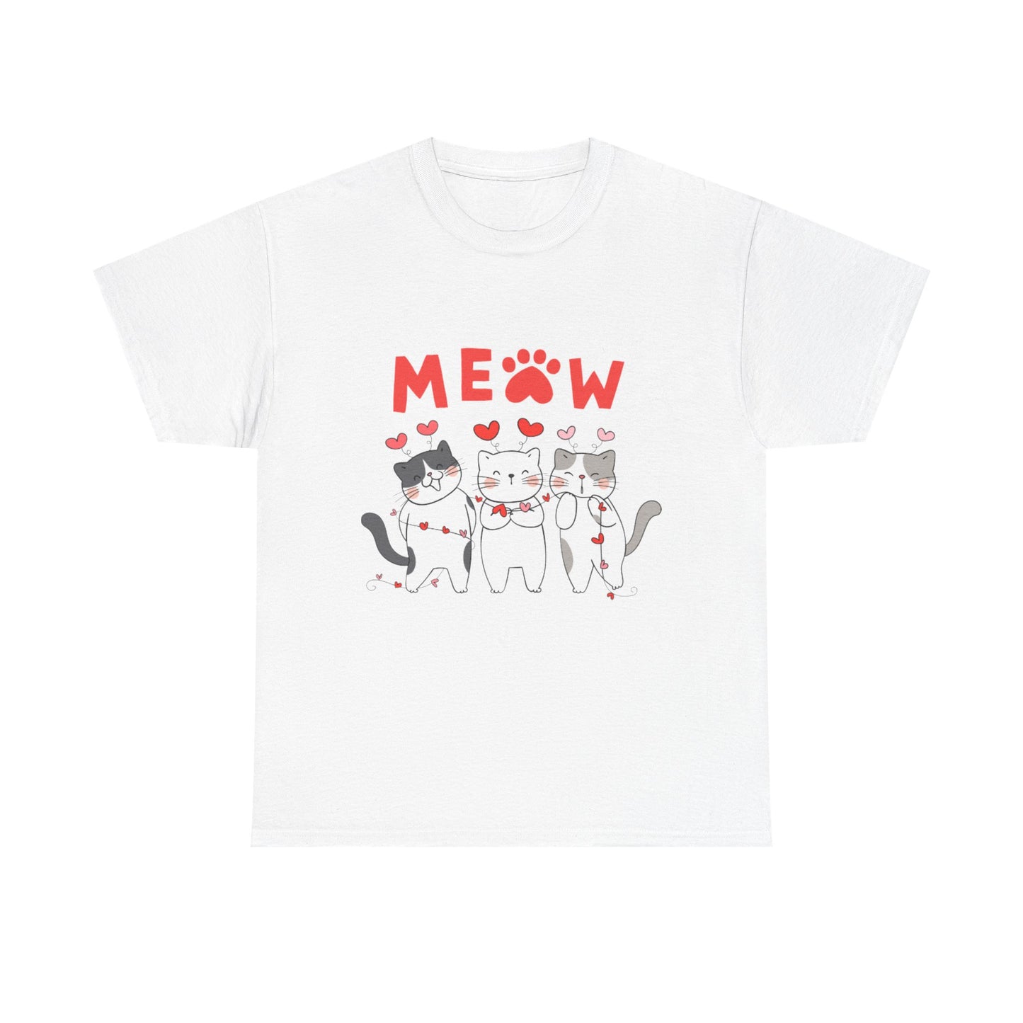 Cute Cat Lovers Tee, Meow Cat Shirt for Animal Lovers, Pet Adoption Awareness, Gift for Cat Moms, Cute Kitty Apparel