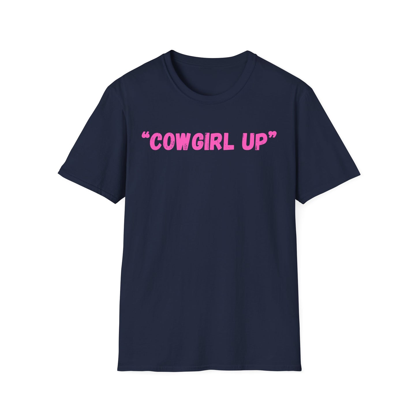 Cow girl up text T Shirt | Pink Western Typography Tee