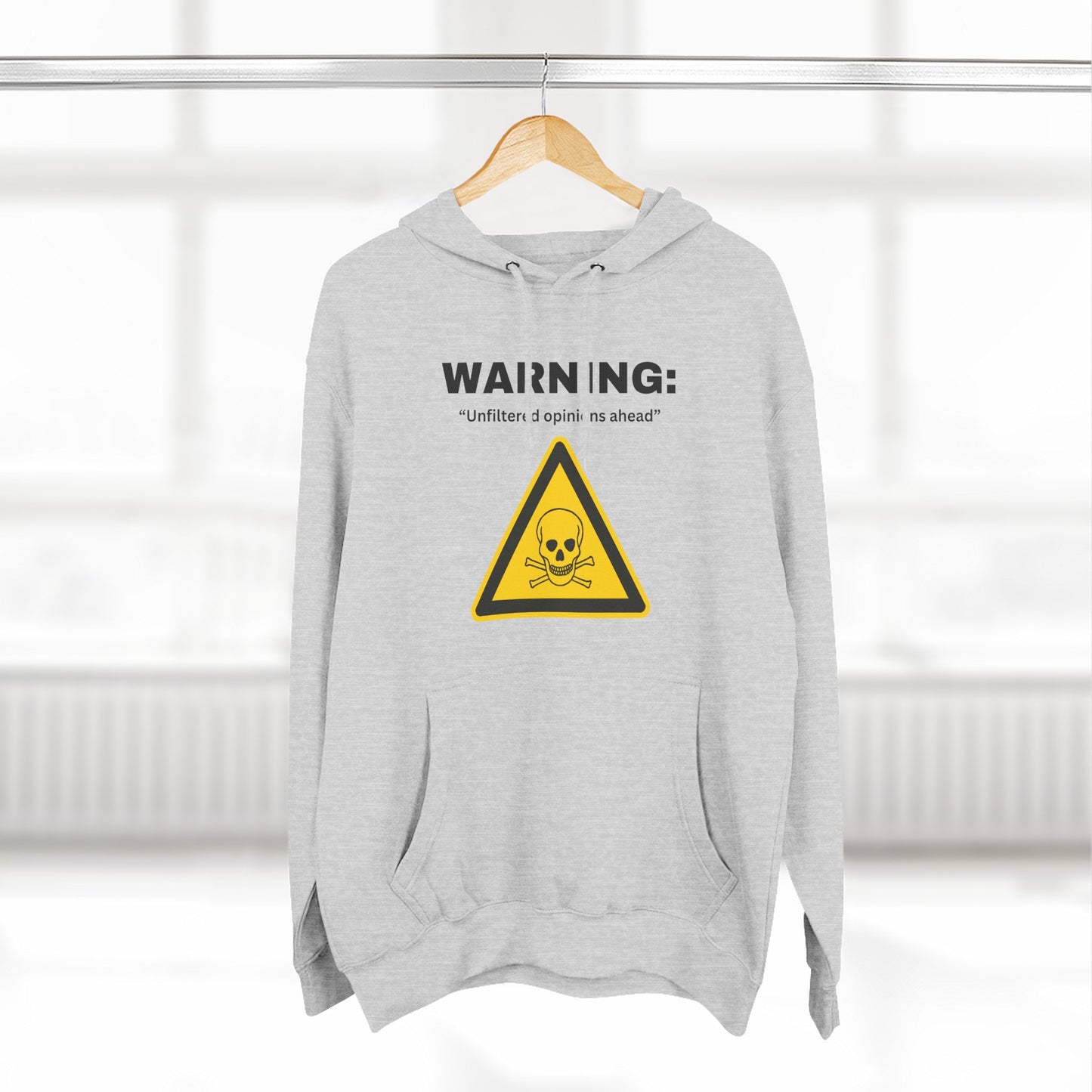Warning Toxic Chemical Skull Triangle Hoodie | Hazard Symbol Graphic