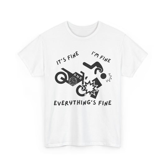 Everything's Fine Unisex Heavy Cotton Tee - Graphic Tee for Relaxed Vibes