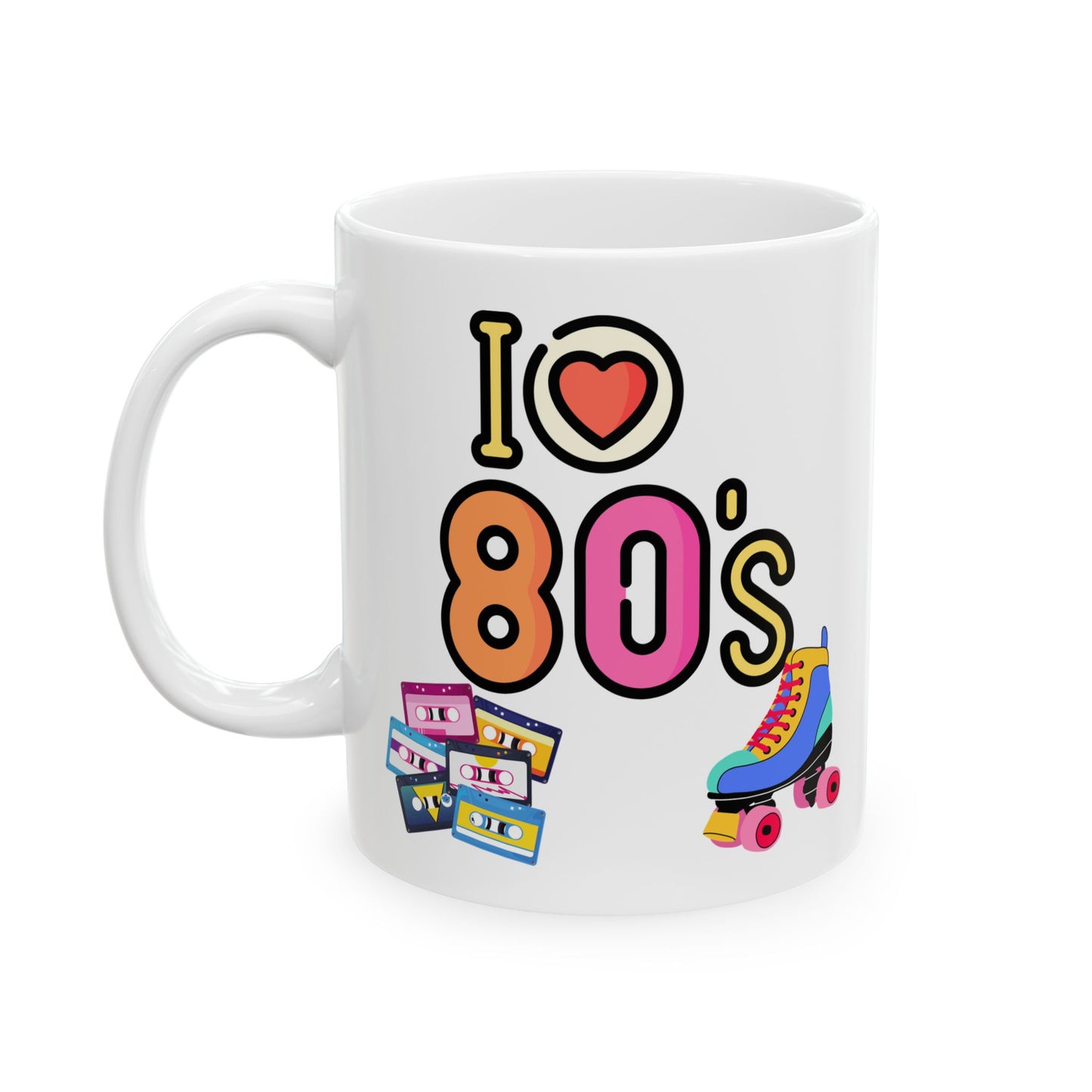 80s Roller Skate Retro Design Mug | Vintage Roller Rink Graphics