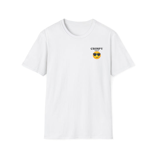 Crispy Crew Unisex Softstyle T-Shirt, Funny Emoji Tee, Casual Summer Shirt, Gift for Friends, Relaxed Fit Clothing
