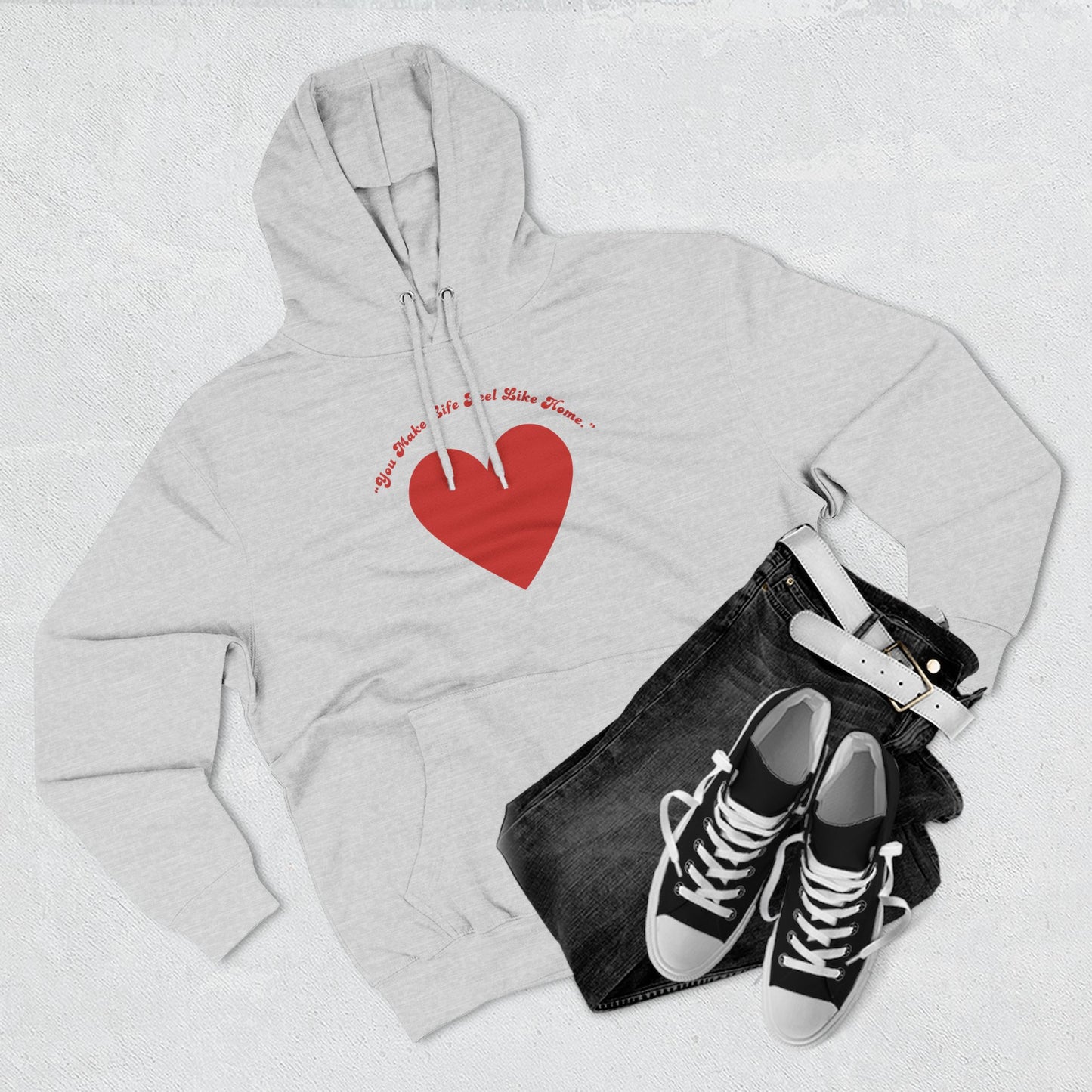 Red Heart Illustration Hoodie | Simple Minimal Love Graphic