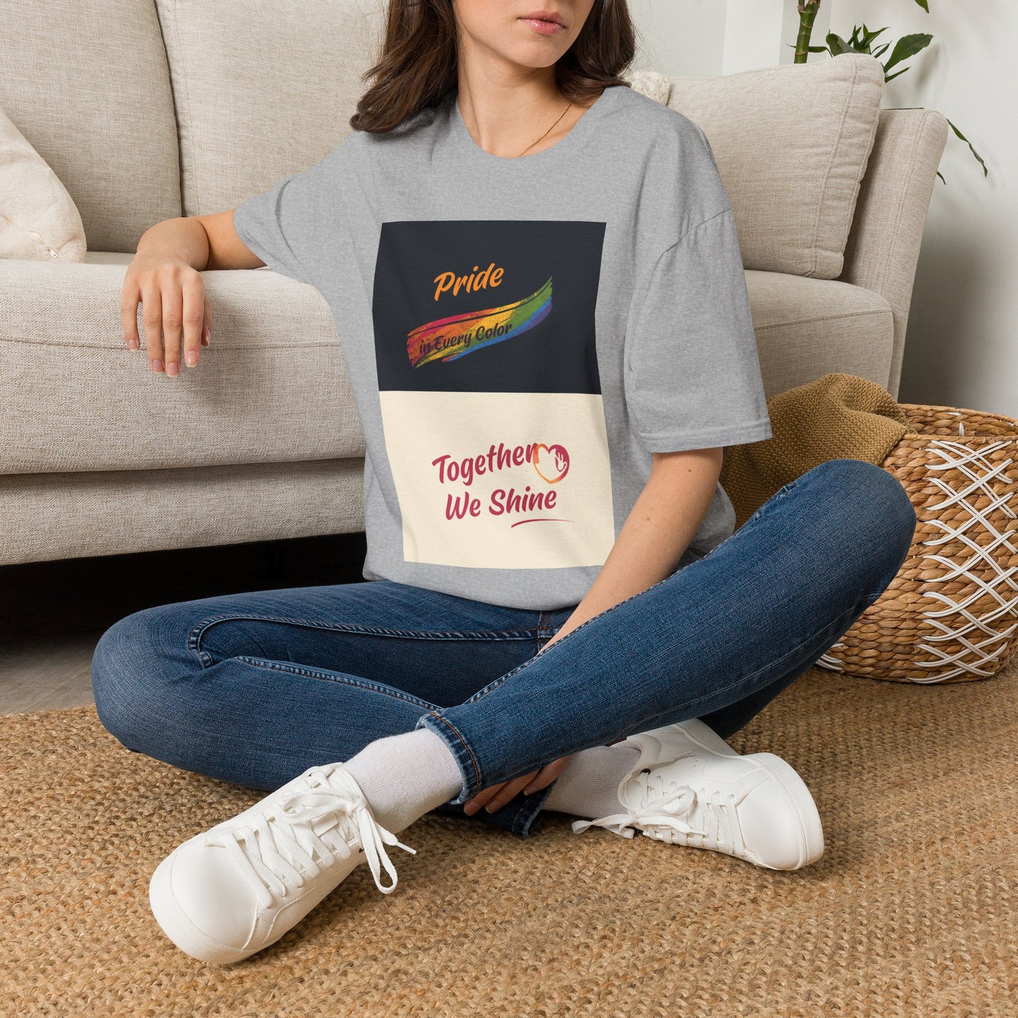 Pride Rainbow Brushstroke Together We Shine T-Shirt | LGBTQ+ Pride Tee