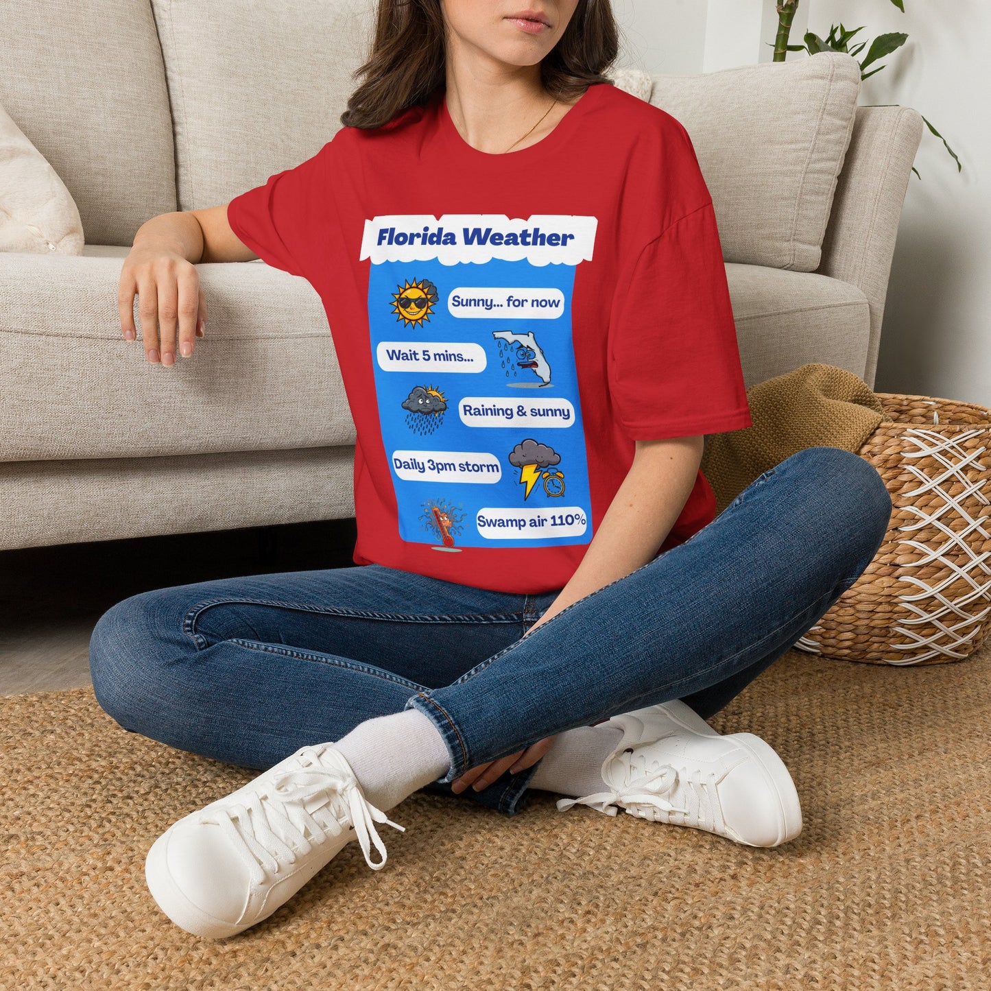 Florida Weather T-Shirt | Sunny... for now text graphic