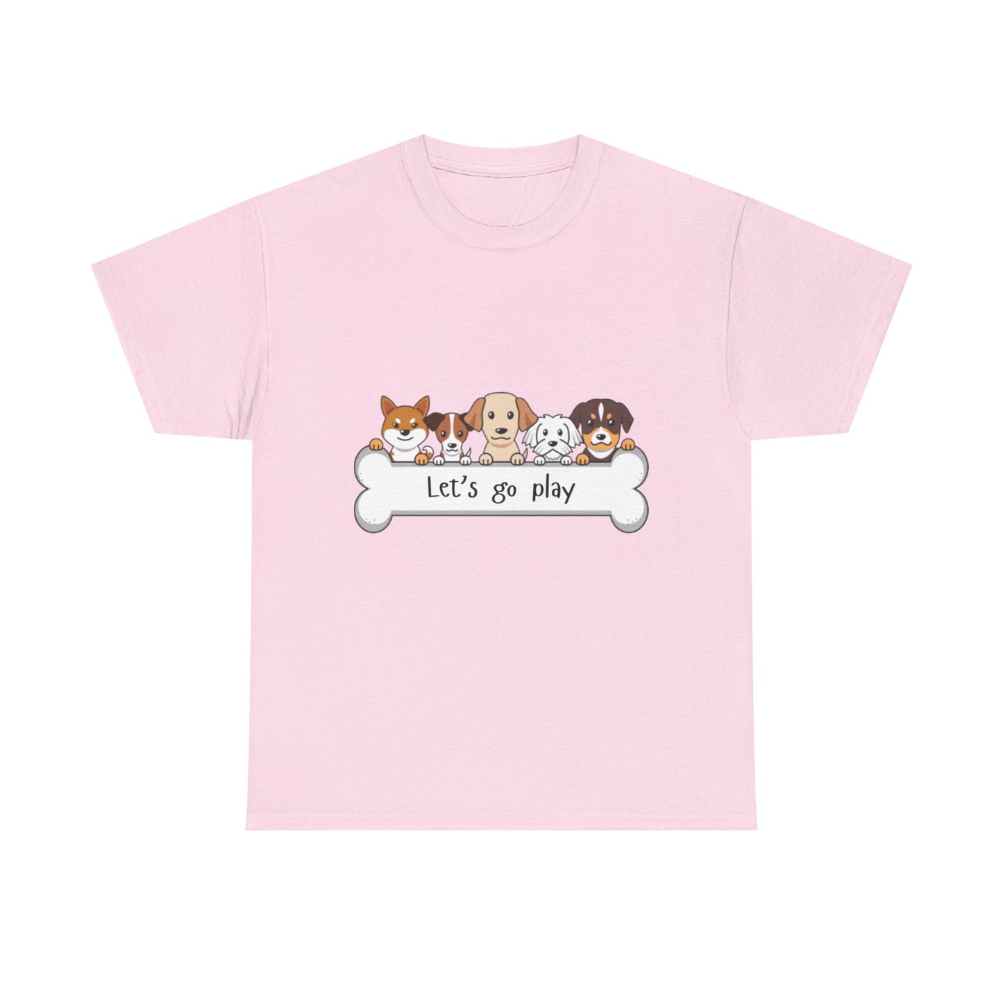 Let's Go Play Dog Lover Tee, Cute Pet T-Shirt, Animal Lover Gift, Unisex Cotton Shirt, Dog Mom Tee, Playful Pet Apparel