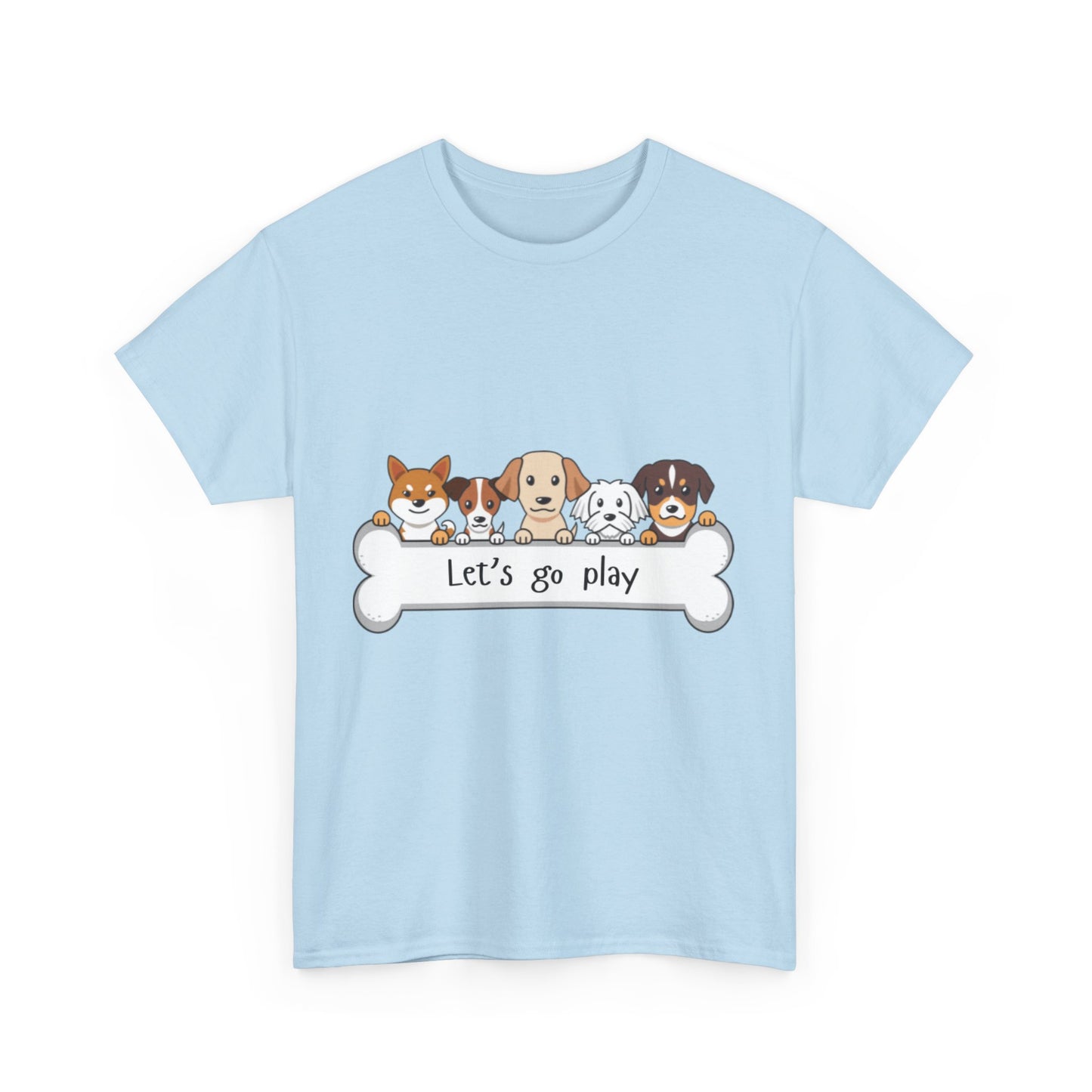 Let's Go Play Dog Lover Tee, Cute Pet T-Shirt, Animal Lover Gift, Unisex Cotton Shirt, Dog Mom Tee, Playful Pet Apparel