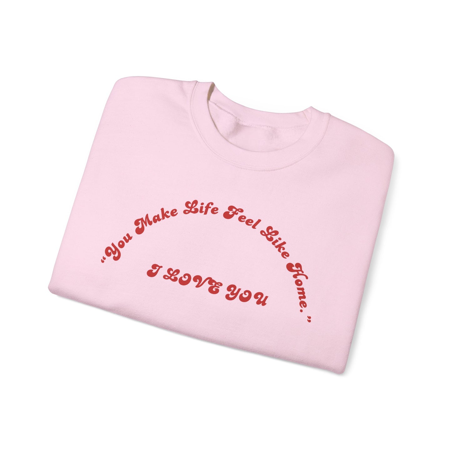I Love You Crewneck Sweatshirt — Retro Red Script Valentine Sweatshirt