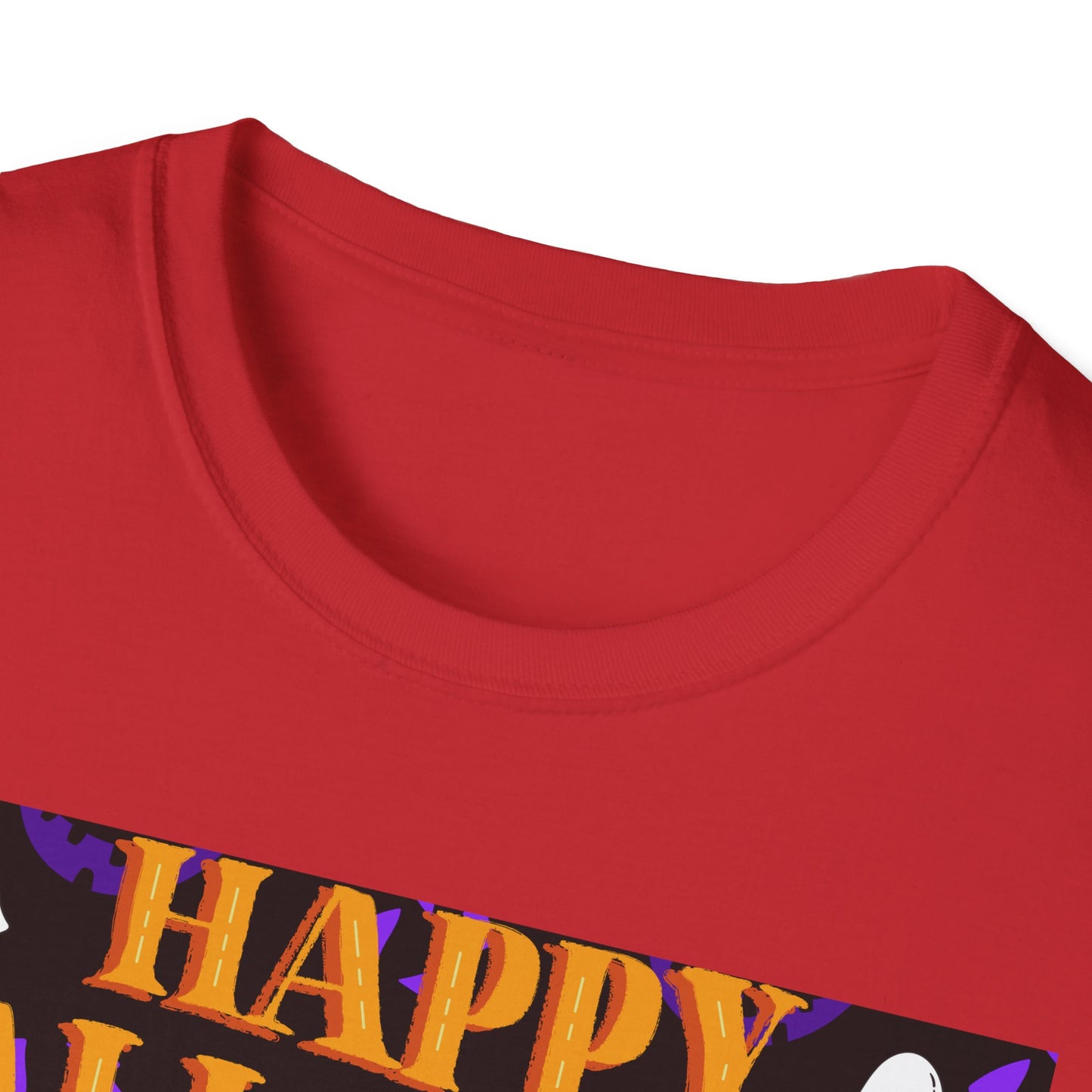 Halloween-Themed Unisex Softstyle T-Shirt, Spooky Fun Shirt, Ghost and Pumpkin Tee, Seasonal Apparel, Festive Gift, Halloween Costume