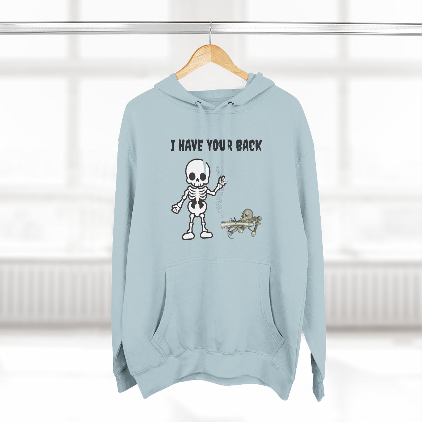 Skeleton Support Fleece Hoodie, Funny Sweatshirt, Unique Gift for Halloween, Cozy Fall Wear, Unisex Hoodie