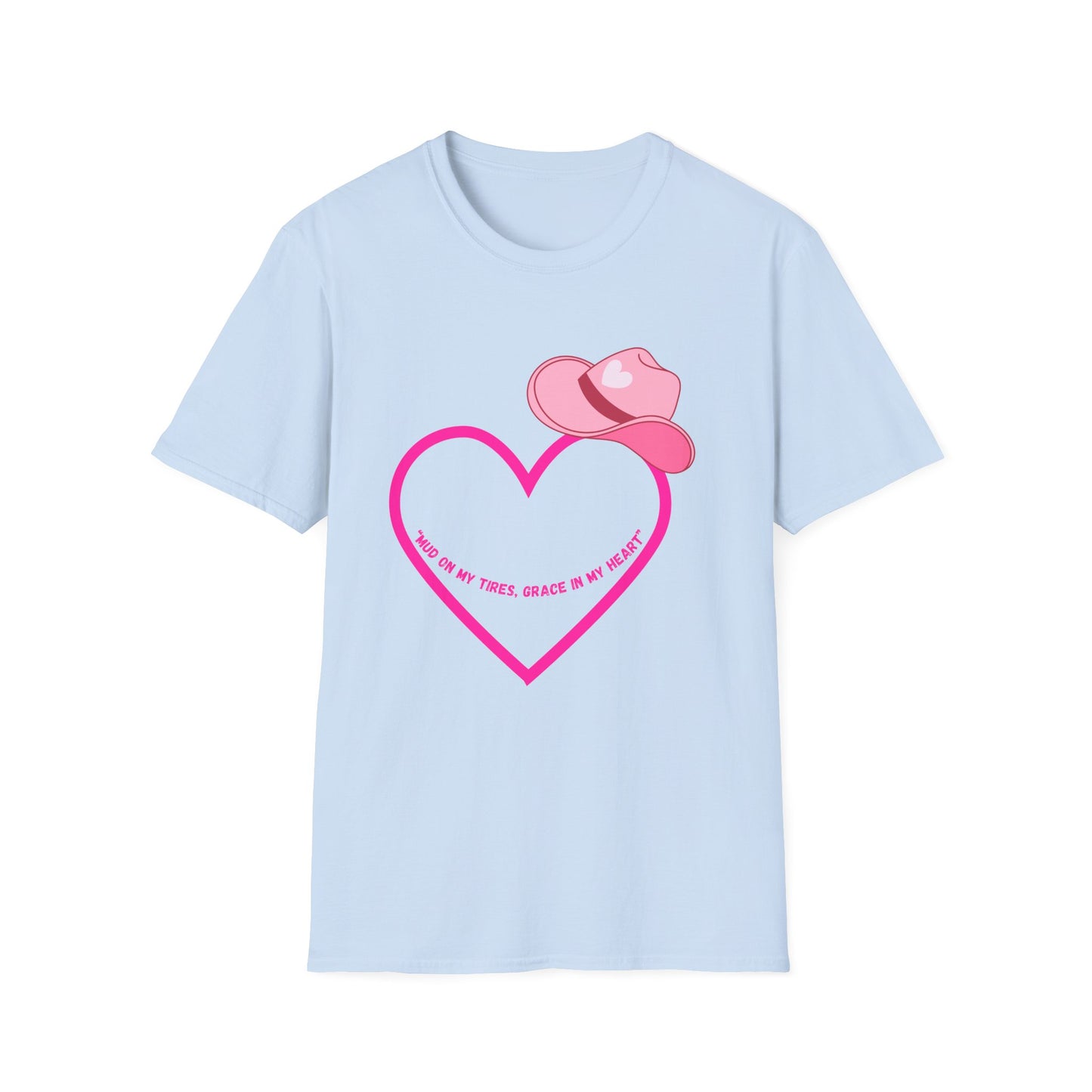 Pink Cowboy Hat Heart T-Shirt | Western Heart Graphic Tee