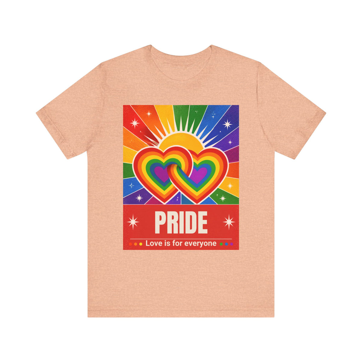 Rainbow Double Hearts Pride Tee | Love Is For Everyone