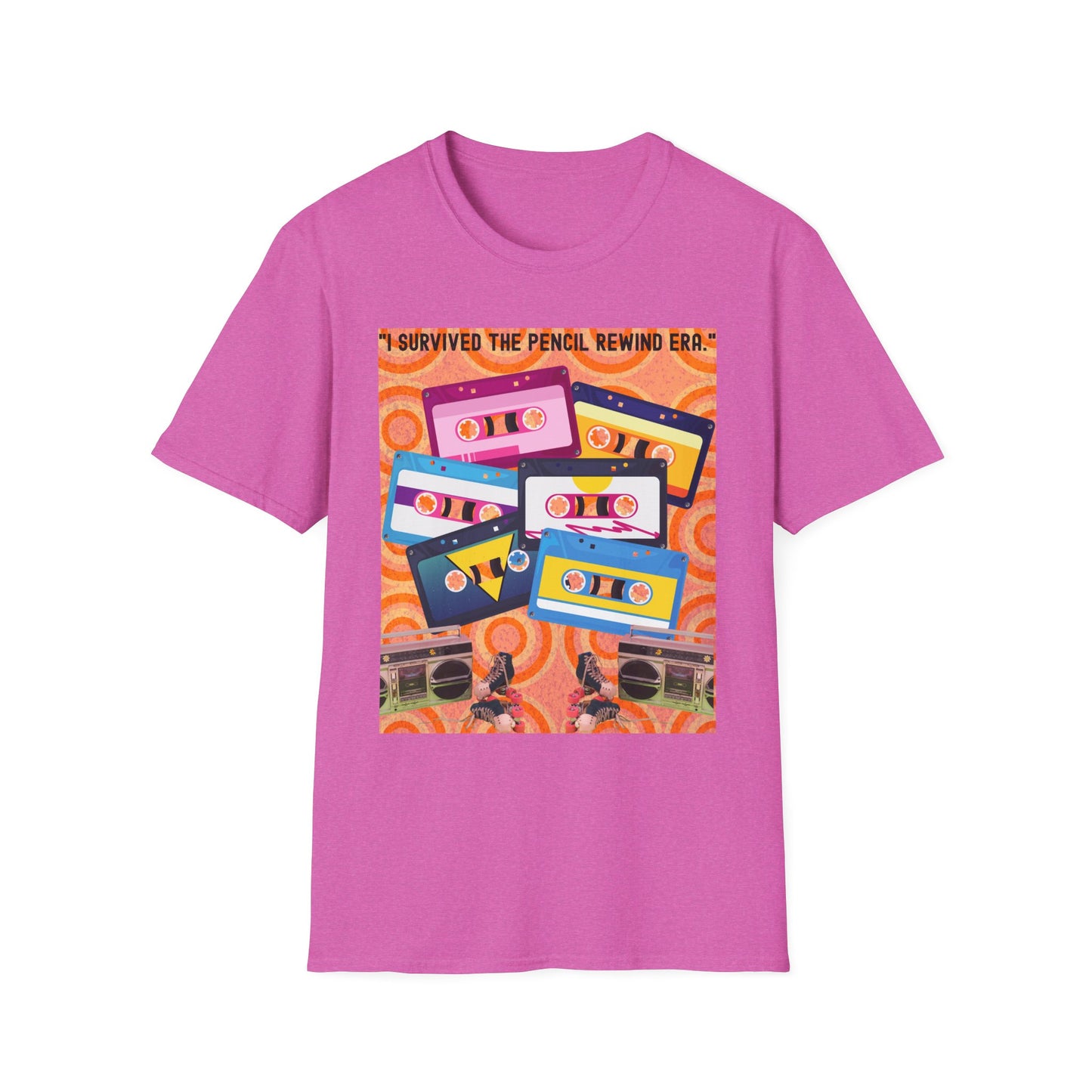 Vintage 90s T-Shirt, Retro Graphic Tee, I Survived the Pencil Rewind Era, Gift for Music Lovers, Nostalgic Apparel