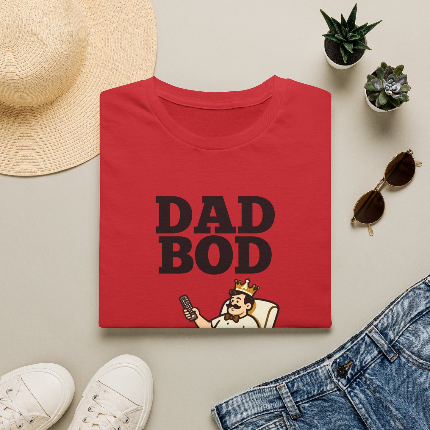 Dad Bod King illustration T-Shirt | Father Figure typography tee