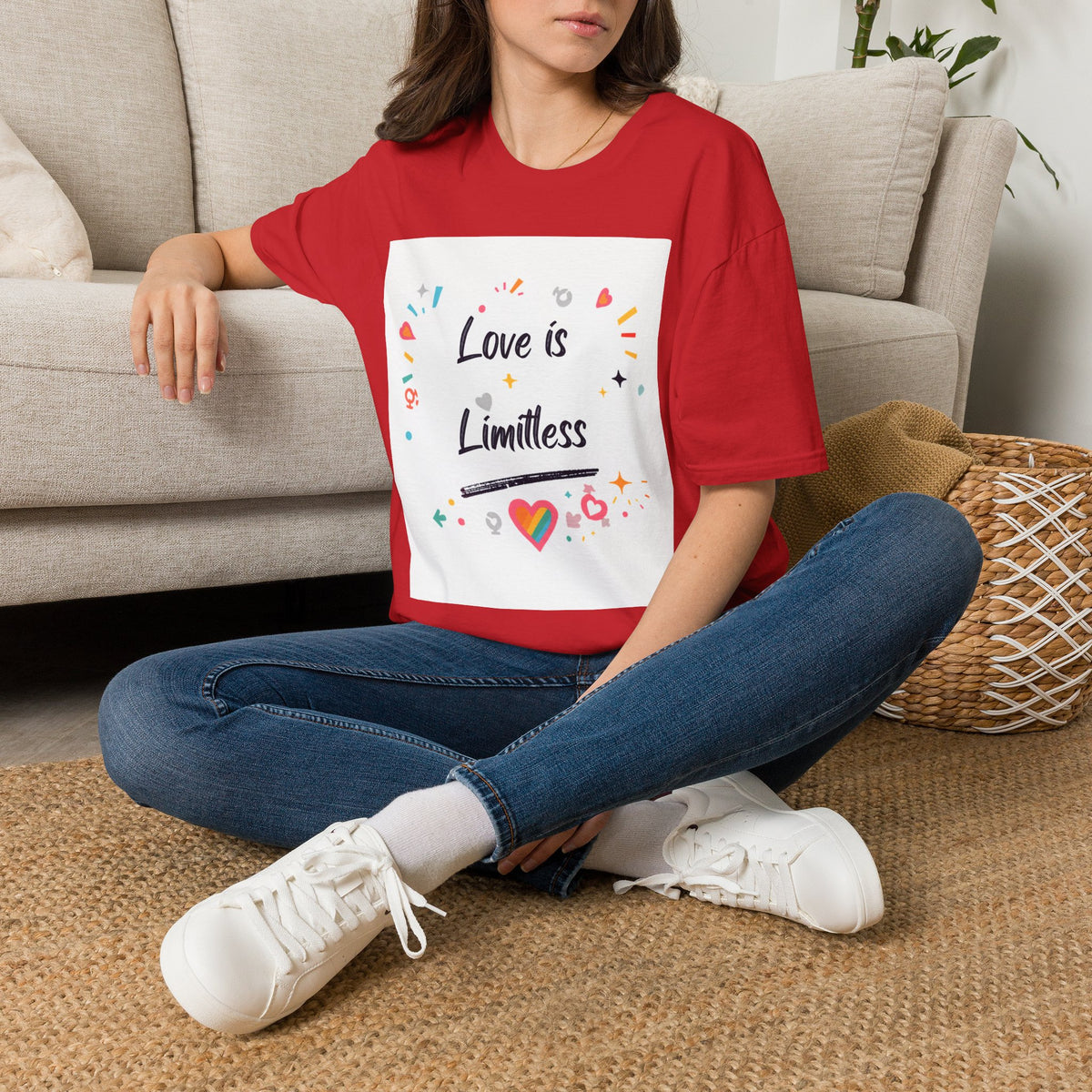 Love Is Limitless T-Shirt | Inspirational Pride Rainbow Heart Design