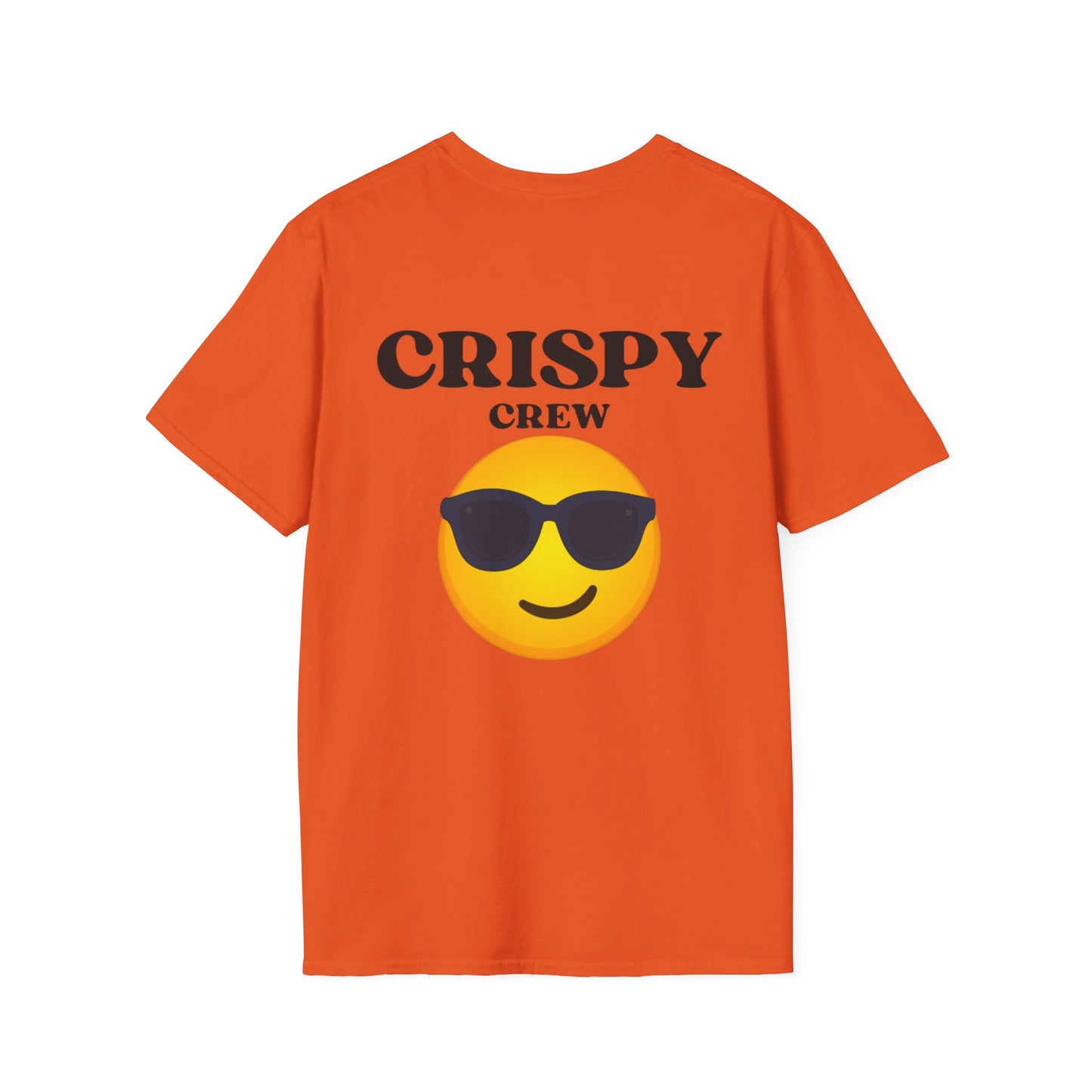 Crispy Crew Unisex T-Shirt, Fun Casual Wear, Summer Vibes, Gifts for Friends, Emoji Apparel, Birthday Celebrations, Trendy Fashion