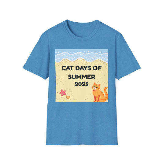 Cat Days of Summer T-Shirt, Fun Summer Tee, Cat Lover Gift, Beach Vibe Shirt, Summer Party Attire, 2025 Celebration T-Shirt