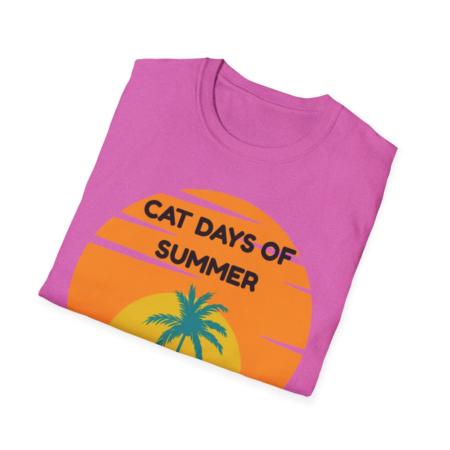 Cat Days of Summer Unisex Softstyle T-Shirt, Cute Cat Shirt, Summer Tee, Vacation Top, Animal Lover Gift, Fun Relaxed Fit
