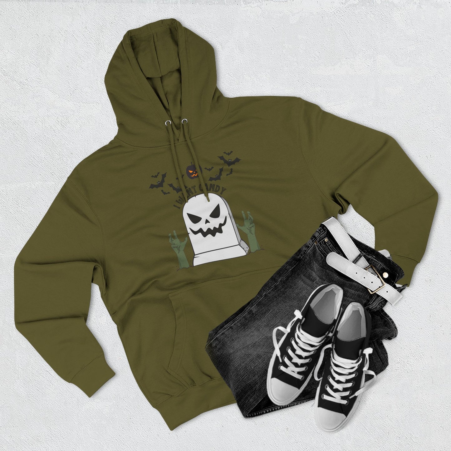 Spooky Halloween Hoodie, I Want Candy Fleece Hoodie, Goth Fashion, Trick or Treat Apparel, Cozy Fall Gift