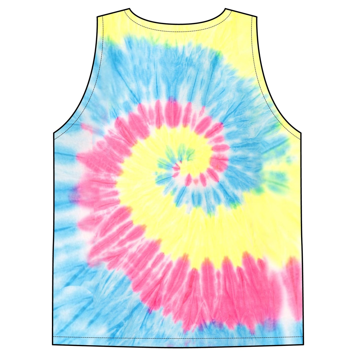 2026 Rainbow Tie-Dye Tank Top | Spiral Swirl Festival Beachwear